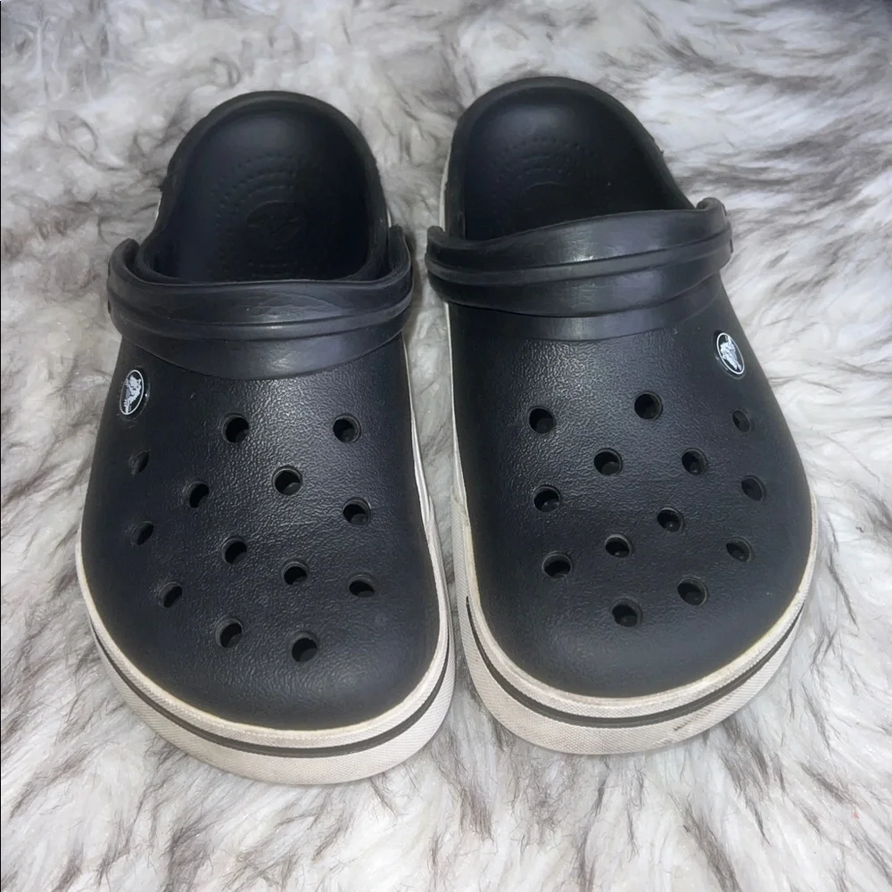 Crocs Unisex Black Rubber Coast Clog Slip On Slide Sandals